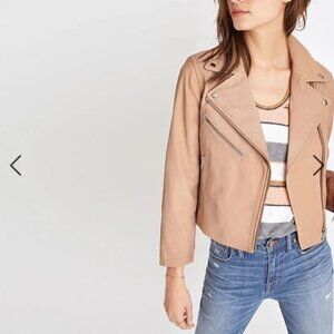Madewell Shrunken Leather Motorcycle Jacket XXS